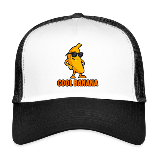 Trucker Cap „ Cool Banana" - Weiß/Schwarz