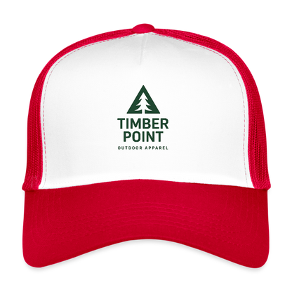 Trucker Cap „ Timber Point" - Weiß/Rot