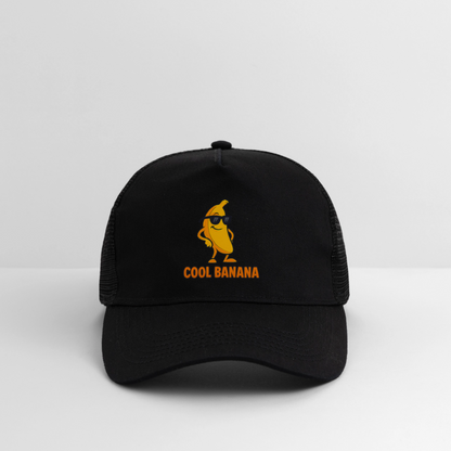 Trucker Cap „ Cool Banana" - Schwarz/Schwarz