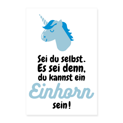 Poster 60x90 cm „ Einhorn" - Weiß