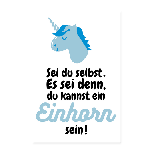 Poster 60x90 cm „ Einhorn" - Weiß