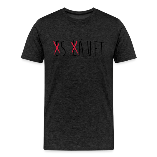 Männer Premium T-Shirt „ Es läuft" - Anthrazit