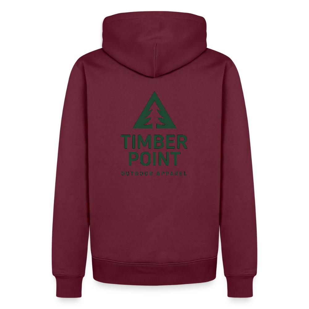 Männer Premium Hoodie „ Timber Point" - Burgunderrot