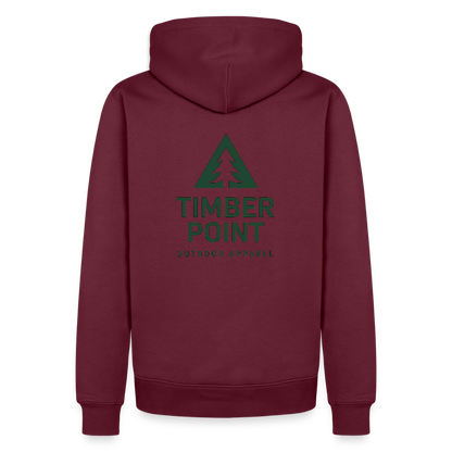 Männer Premium Hoodie „ Timber Point" - Burgunderrot