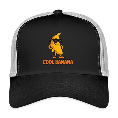 Trucker Cap „ Cool Banana" - Schwarz/Steingrau