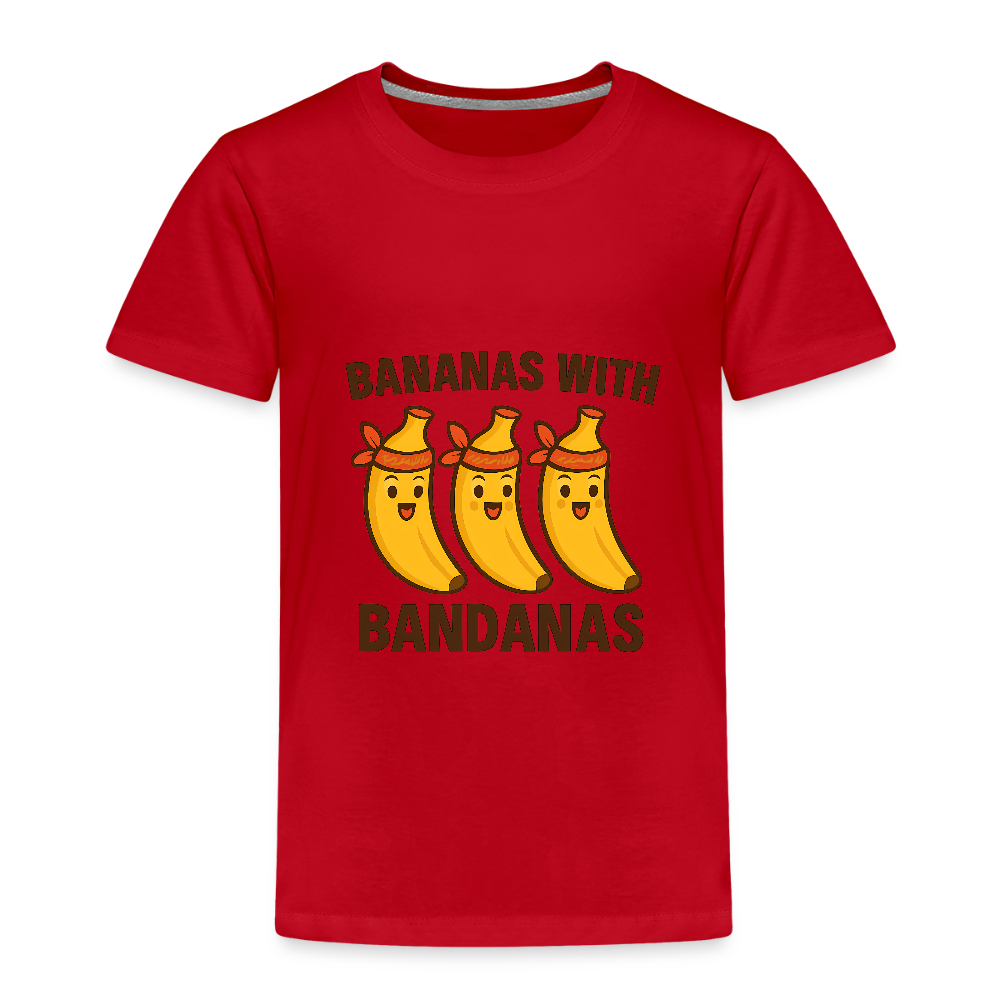 Kinder Premium T-Shirt „ Bananas with Bandanas" - Rot