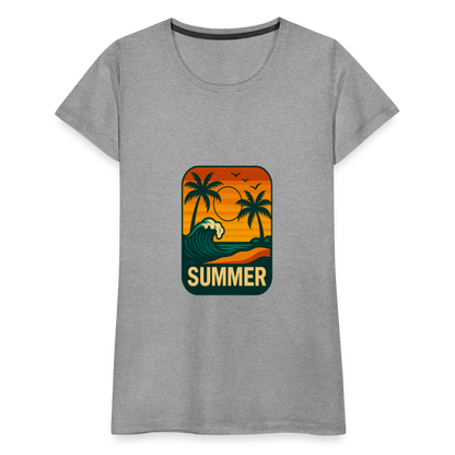 Frauen Premium T-Shirt „ Summer" - Grau meliert