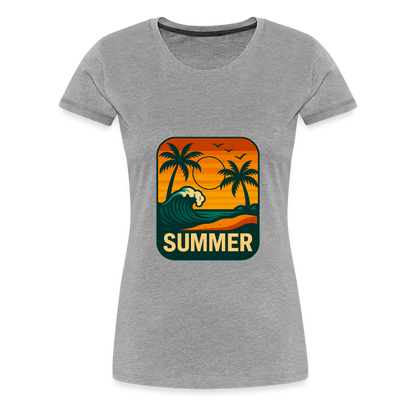 Frauen Premium T-Shirt „ Summer" - Grau meliert