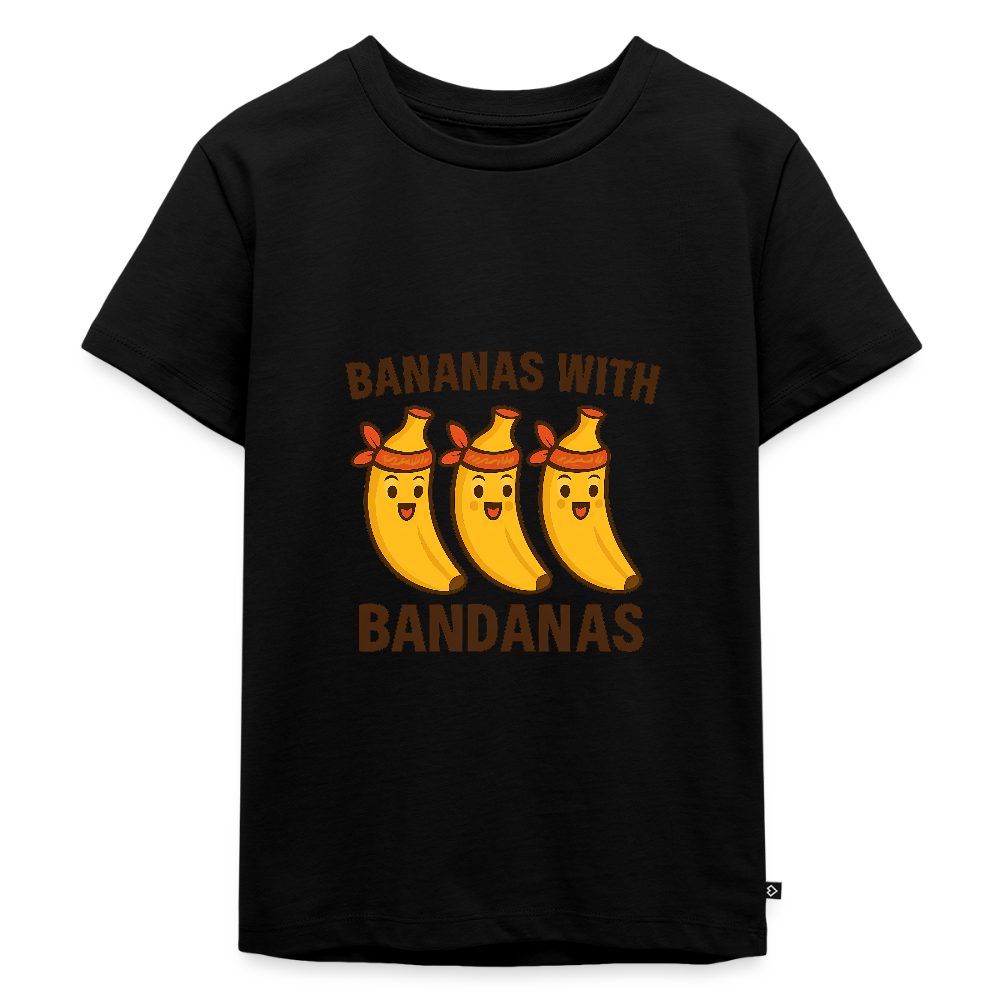 Kinder Premium T-Shirt „ Bananas with Bandanas" - Schwarz
