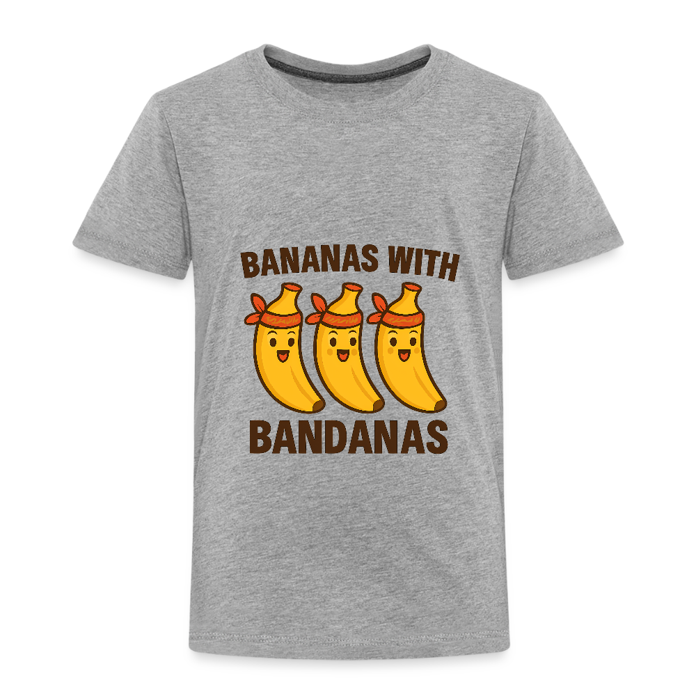 Kinder Premium T-Shirt „ Bananas with Bandanas" - Grau meliert