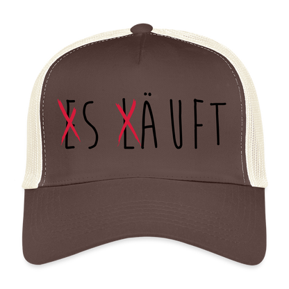 Trucker Cap „ Es läuft" - Braun/Beige