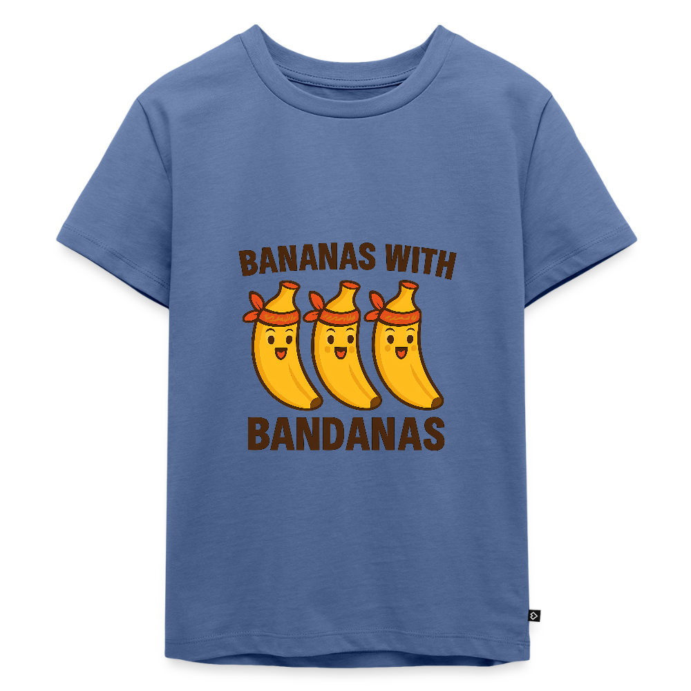 Kinder Premium T-Shirt „ Bananas with Bandanas" - Taubenblau