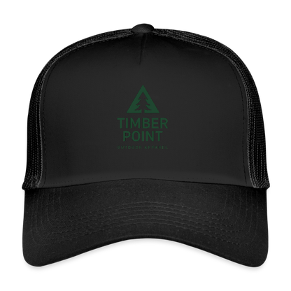Trucker Cap „ Timber Point" - Schwarz/Schwarz