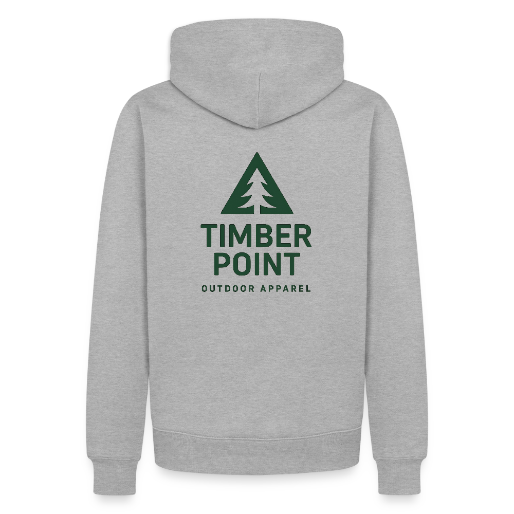 Männer Premium Hoodie „ Timber Point" - Grau meliert