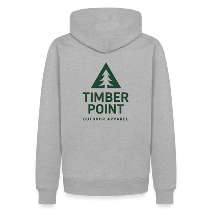 Männer Premium Hoodie „ Timber Point" - Grau meliert