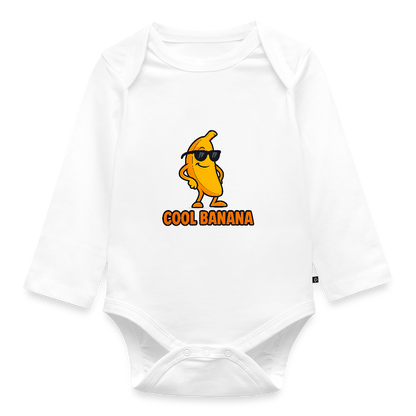 Baby Bio-Langarm-Body - Motiv „Cool Banana" - Weiß