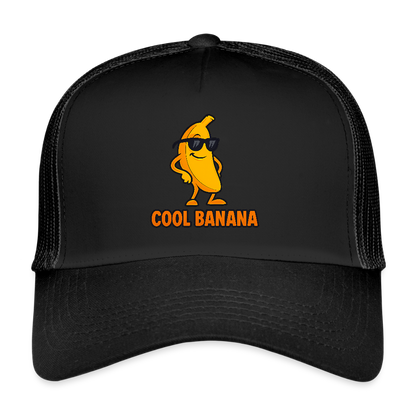 Trucker Cap „ Cool Banana" - Schwarz/Schwarz