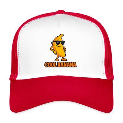 Trucker Cap „ Cool Banana" - Weiß/Rot