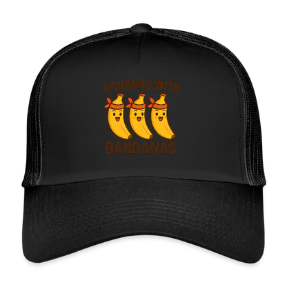 Trucker Cap „ Bananas with Bandanas" - Schwarz/Schwarz