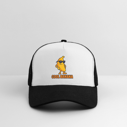 Trucker Cap „ Cool Banana" - Weiß/Schwarz