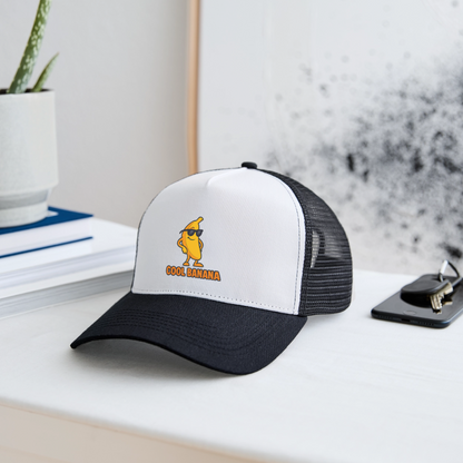 Trucker Cap „ Cool Banana" - Weiß/Schwarz