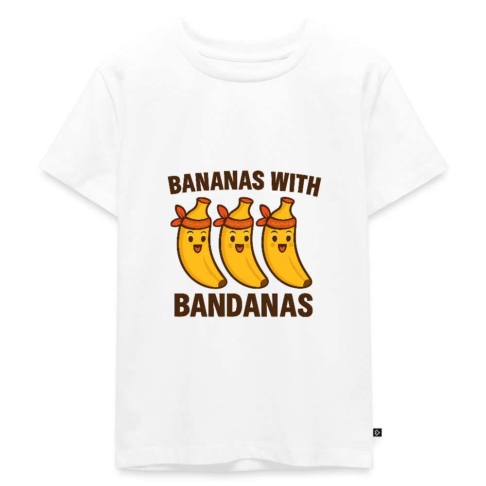 Kinder Premium T-Shirt „ Bananas with Bandanas" - Weiß