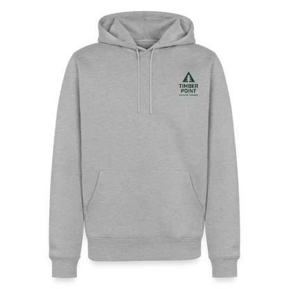 Männer Premium Hoodie „ Timber Point" - Grau meliert