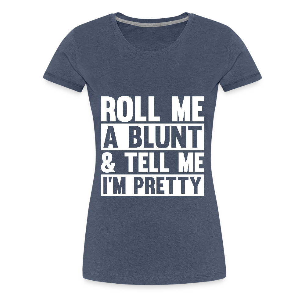 Frauen Premium T-Shirt „ Blunt" - Blau meliert