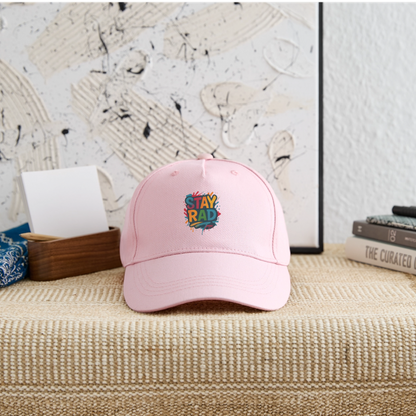Kinder Bio Basecap „ Stay Rad" - Hellrosa